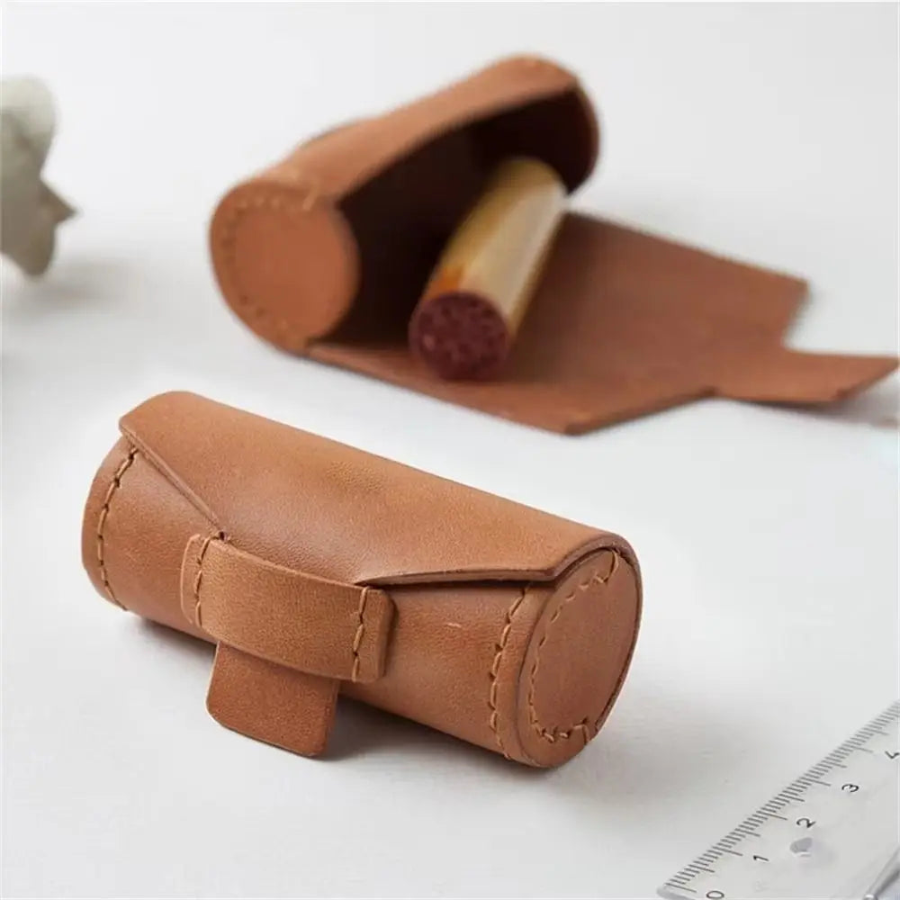 Mini PU Leather Lipstick Case with Keychain | Portable Cover