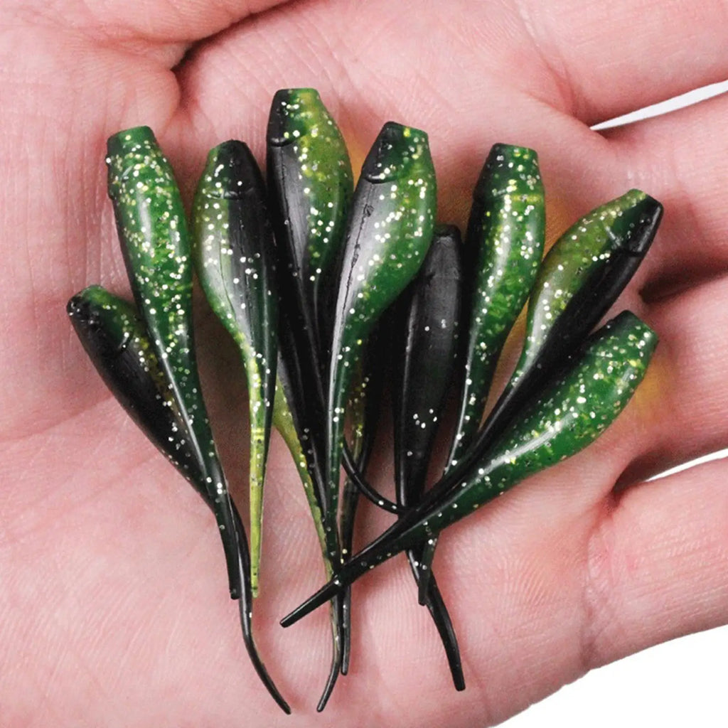 Fishing Lure Soft Compact Bass Baits Realistic Fish Luring Tools Bright Color Freshwater Angling Baits for Pond River Lake Oasis Select