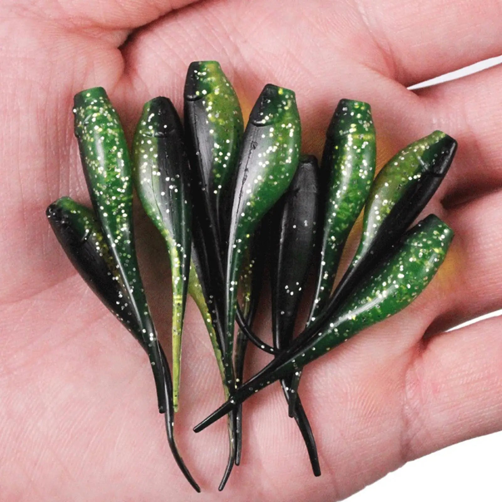 Fishing Lure Soft Compact Bass Baits Realistic Fish Luring Tools Bright Color Freshwater Angling Baits for Pond River Lake Oasis Select