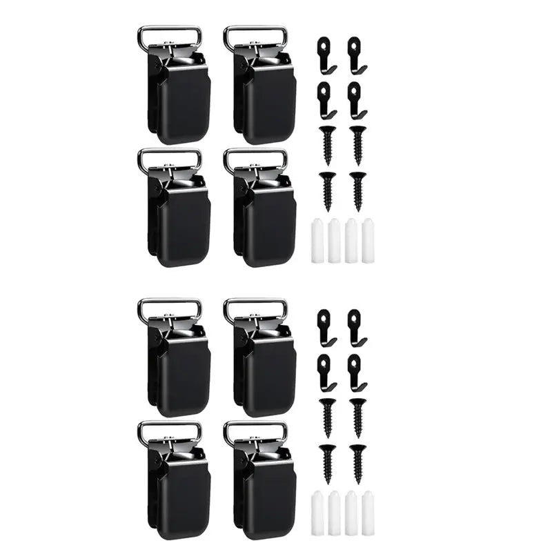 ~WISH Heavy Duty Tapestry Hangers Clamps(8 Pack), Anti-Slip Quilt Hangers For Wall Hangings, Rugs Carpets,Blankets Display Oasis Select Black