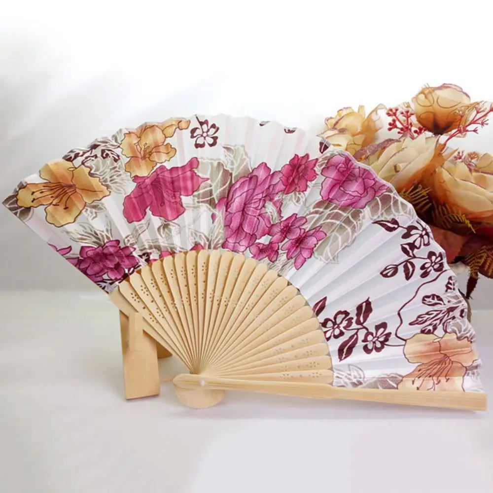Colorful Bamboo Folding Fan – Wedding Gift & Photo Prop Decorative Folding Fan Oasis Select