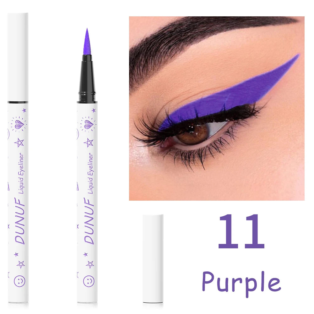 DUNUF 1 Pcs Long Lasting Eyeliner Ultra-fine Smooth Quick Dry Liquid Eyeliner Waterproof, Sweat-resistant and Beginner Friendly Oasis Select 11 Full Size