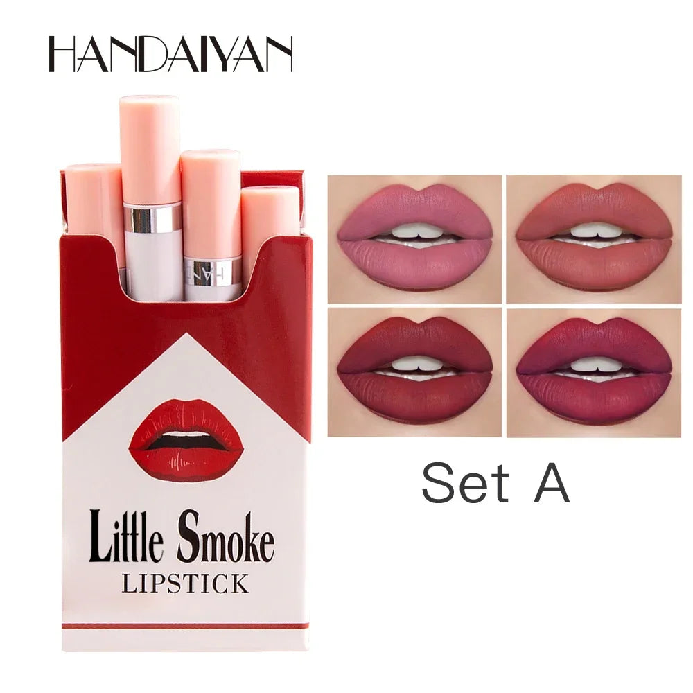 4pcs/set Lasting Stick Waterproof Lip Set - Long-lasting Matte Lipstick with Clear Finish - Perfect Valentine's Day Gift for Her Oasis Select 10475-A