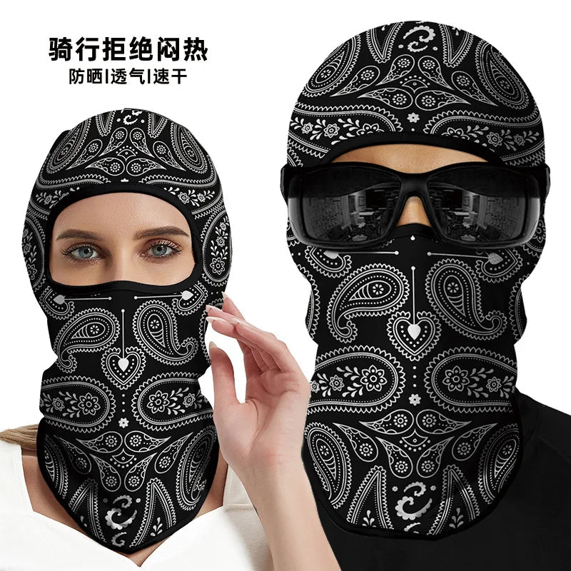 3D Funny Mask Motorcycle Face Cover Ski Mask Joker Skull Balaclava Headgear Outdoor Hiking Camping Neck Gaiter Bandana Scarf Men Oasis Select green