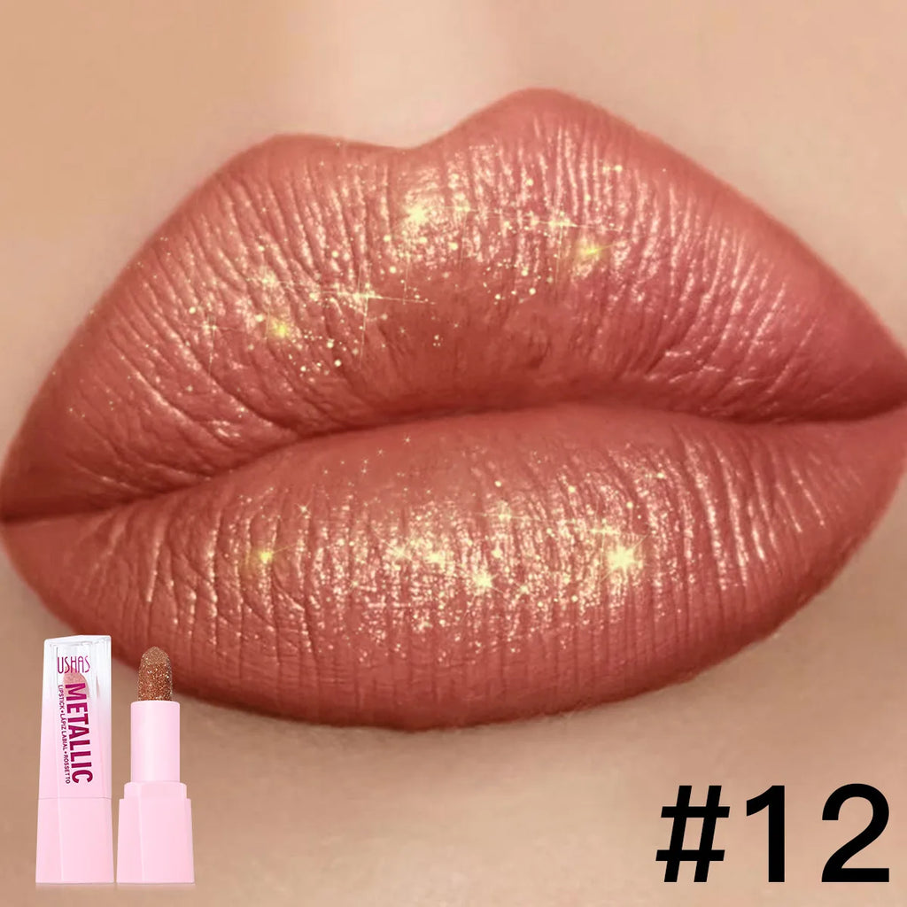 USHAS Pearlescent Matte Lipstick – Waterproof & Non-Stick