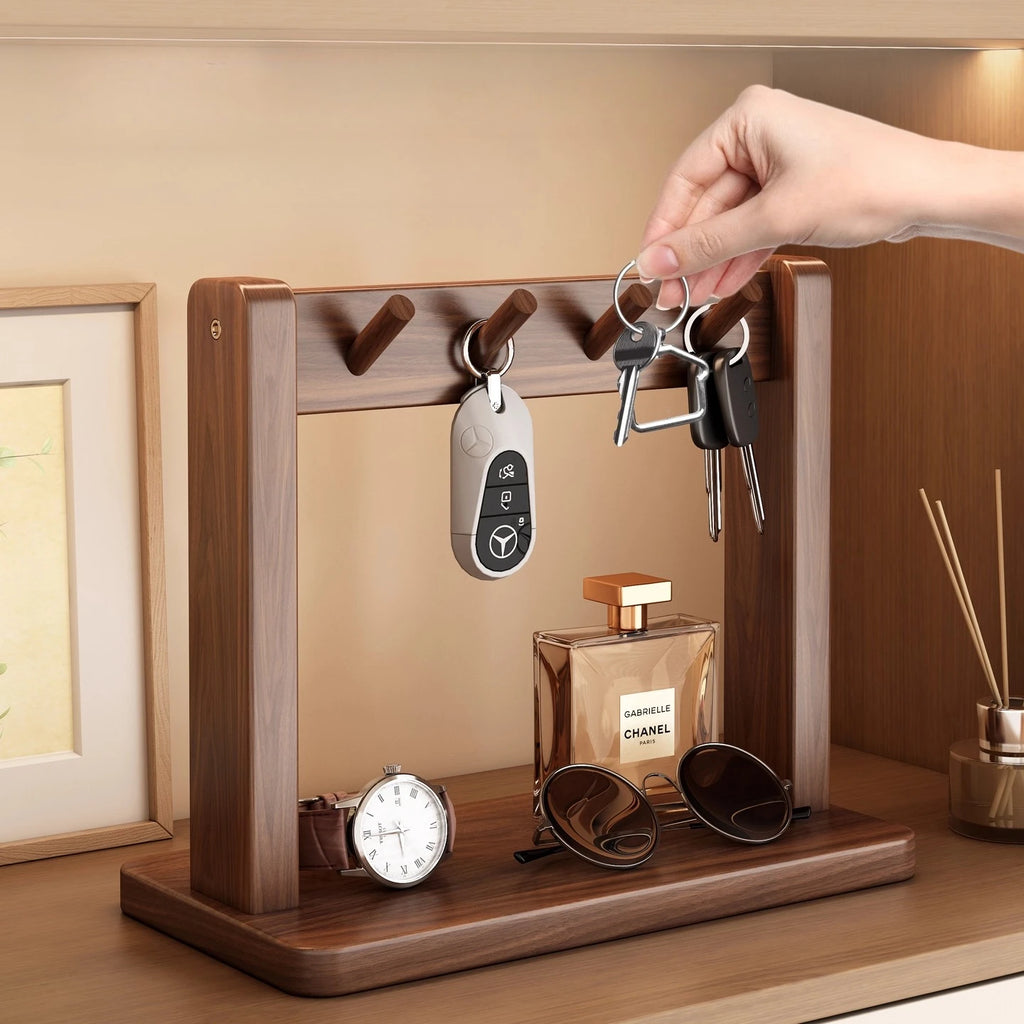 2025 New Desktop Small Display Rack Solid Wood Entrance Storage Rack Key Hanging Rack for Entering and Leaving The House Oasis Select