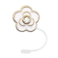 Silicone Straw Cover Cap Dust-Proof Bell Flower Straw Topper for Stanley Tumbler Cup Straws Accessories Oasis Select B