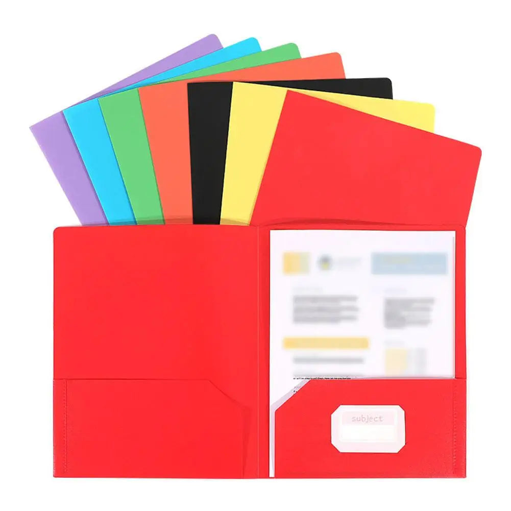 Plastic File Folder 2 Pockets & Business Card Slot – A4 Organizer