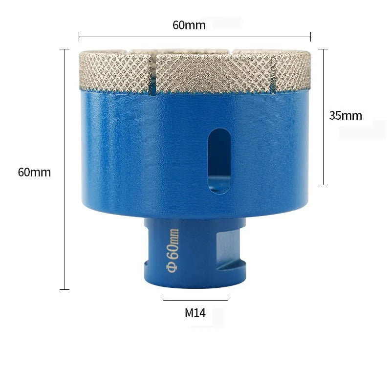 JUSTINLAU Multi Specification M14 Brazed Diamond Drill Bit Marble Ceramic Tile Glass Granite Threaded Hole Clamp Drilling Tool Oasis Select 60mm
