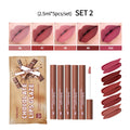 5-Pc Chocolate Matte Lip Gloss Set – Waterproof & Moisturizing Matte Lip Gloss Set Oasis Select 2
