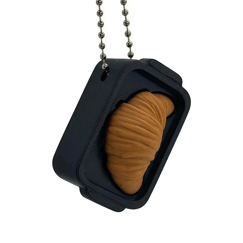 3D Printed Crochet Bread Fidget Toy Keychain, Simulation Stress Relief Desk Ornament Sensory Toy for ADHD Oasis Select