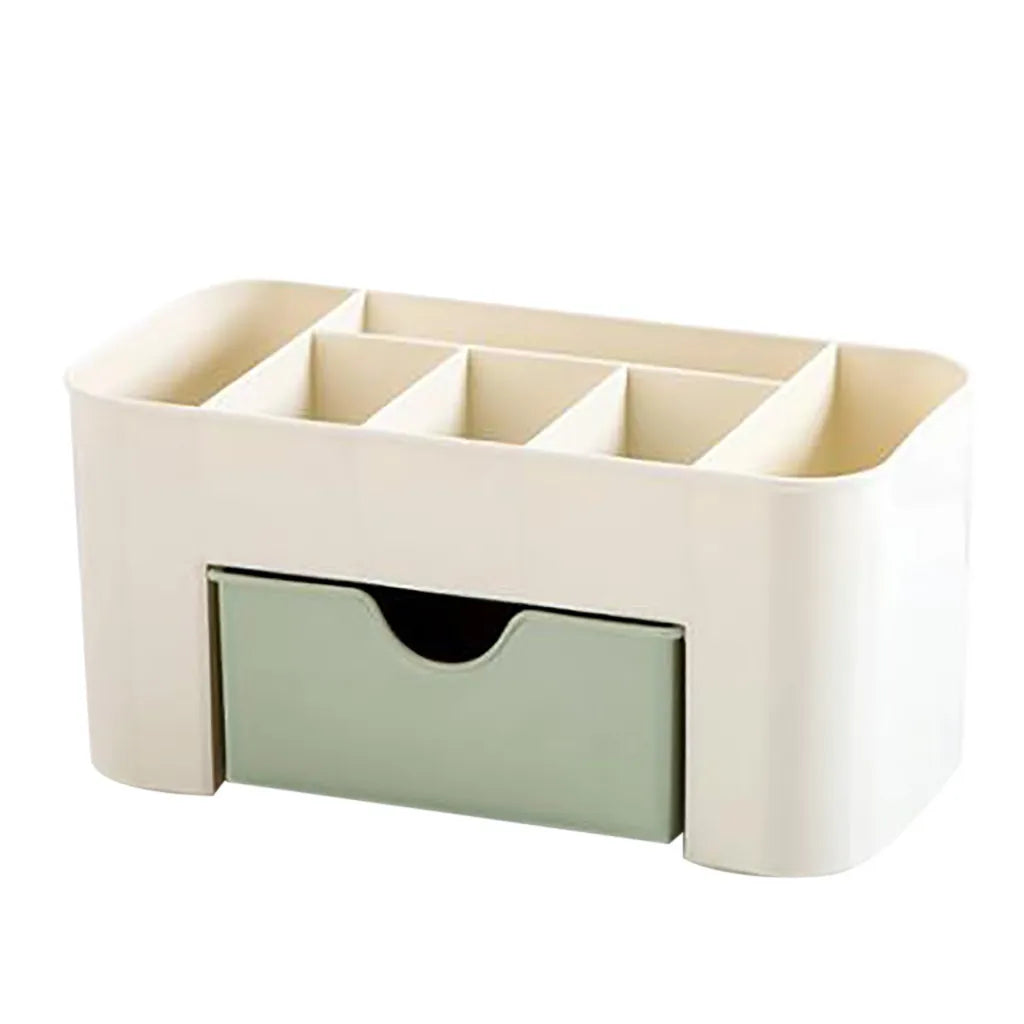 Double Layer Makeup Organizer with Drawers – Cosmetic & Jewelry Box Makeup Storage Organizer Oasis Select green M