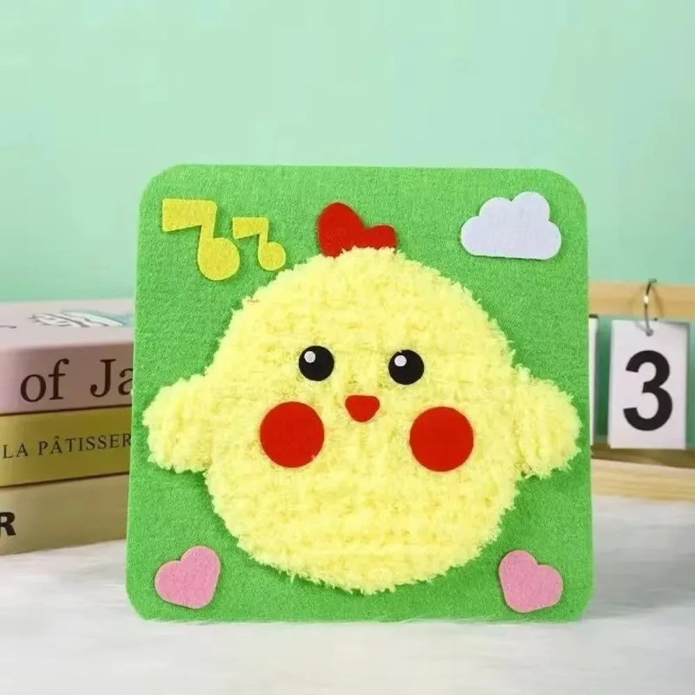 Sewing Needle and Thread Painting DIY Embroidery Set with Sticker DIY Handcraft Kit Educational Children's Hand Puppet Making Oasis Select Chicken