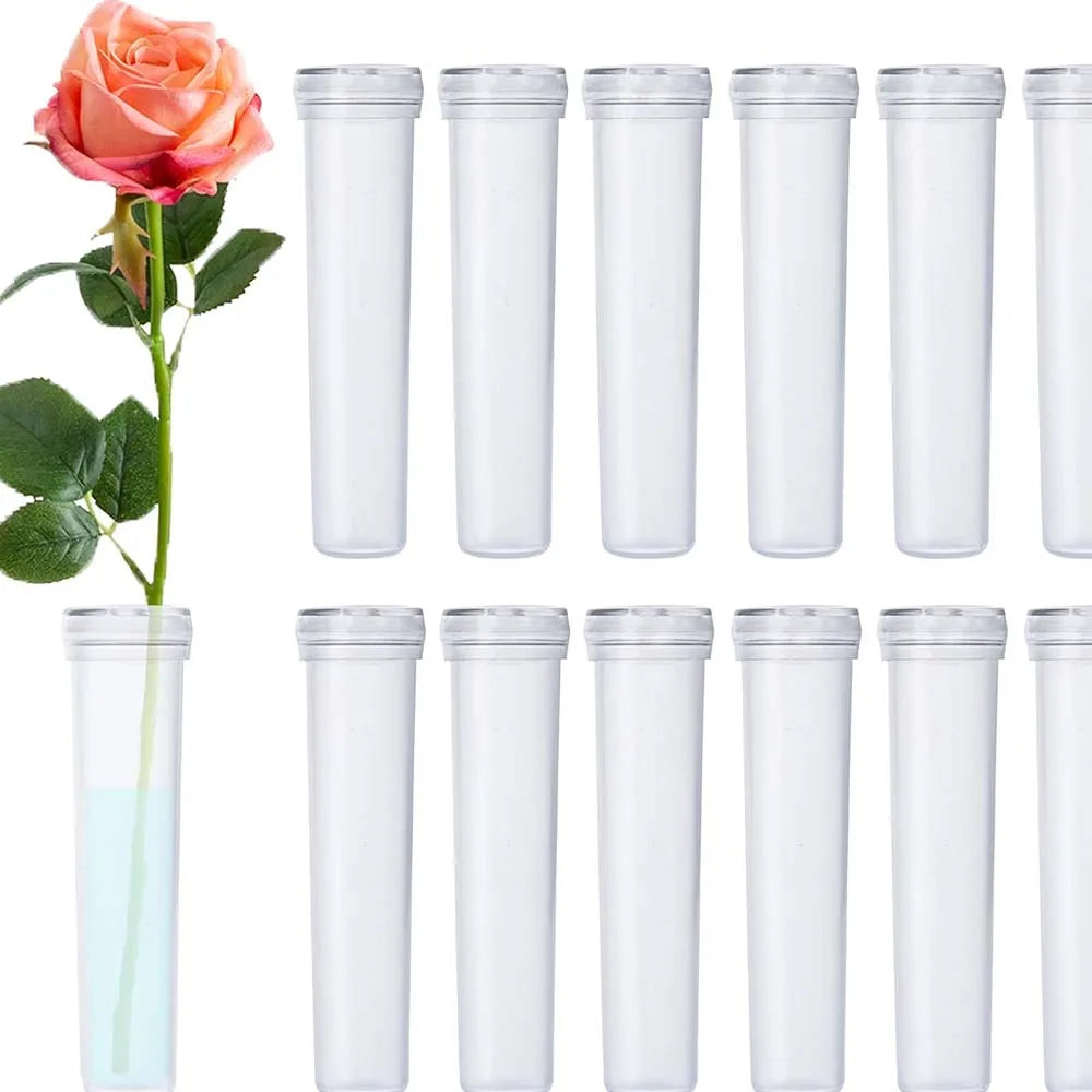 5/10/20pcs Floral Water Tubes Plastic Transparent Water Flower Water Tubes Roses Fresh Flowers Florist Nutrition Flower Oasis Select 10PCS