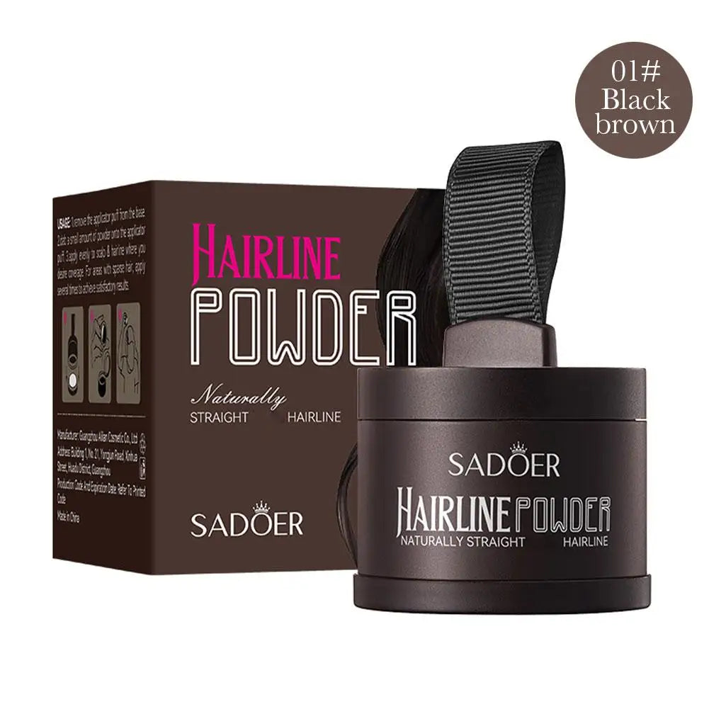 Adds Volume Hairline Powder, Root Touch Up & Loss Cover Up, Instant Gray Cover Up Powder Long-Lasting Coverage For Thinning Hair Oasis Select black brown