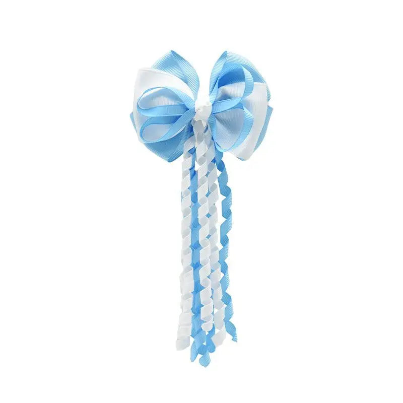 Festival Bow Hair Clips – Curly Ribbon Tassel Hairpins for Girls Hair Bow Clip Oasis Select A17