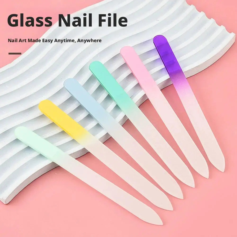 Glass Nail Files for Natural Nails Double Side Polish Crystal Fingernail File with Case Manicure Salon Nail Care for Women Girls Oasis Select