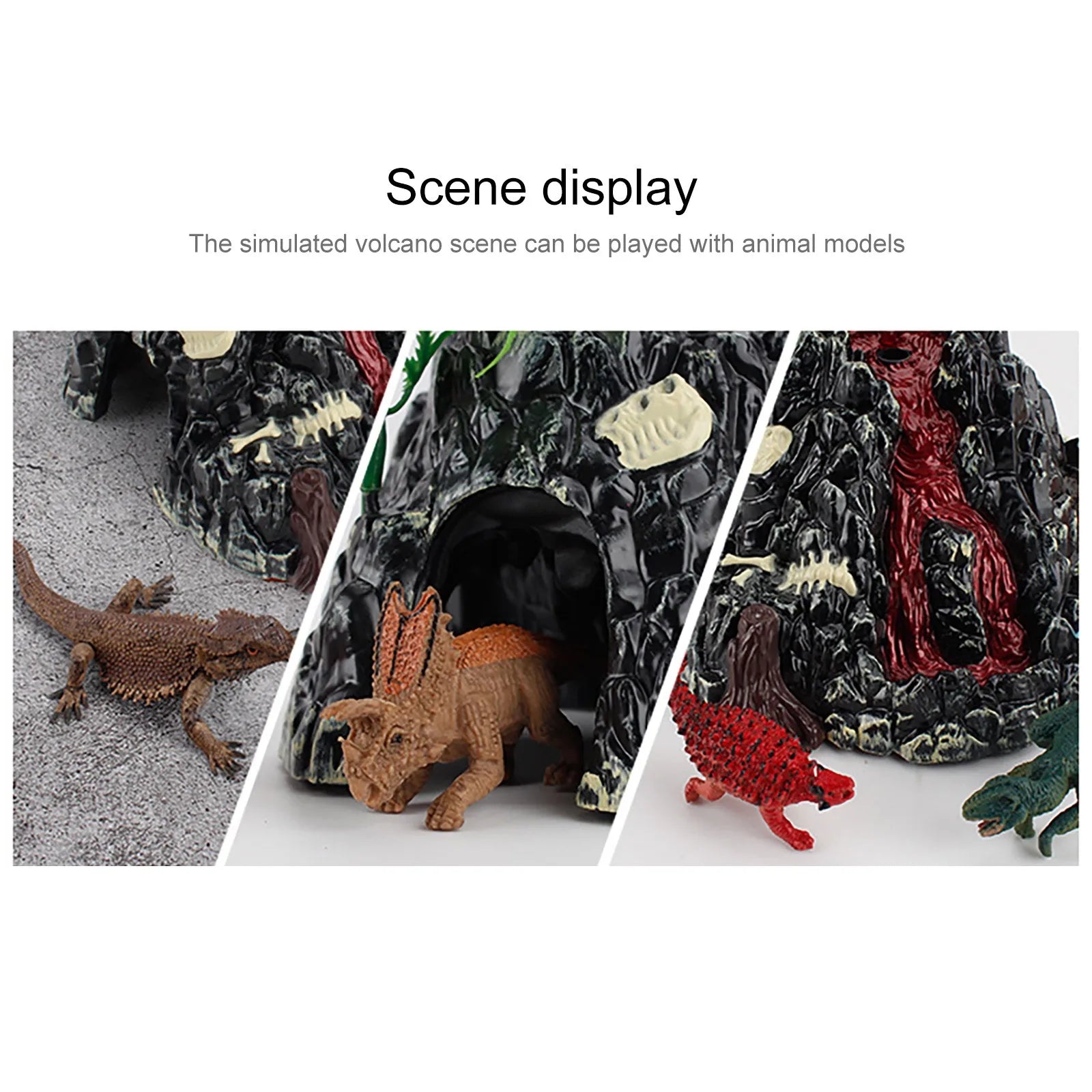 Simulation Volcano Model Spray Light Dinosaur Sound Model Toy Accessories Science Nature Toys Oasis Select
