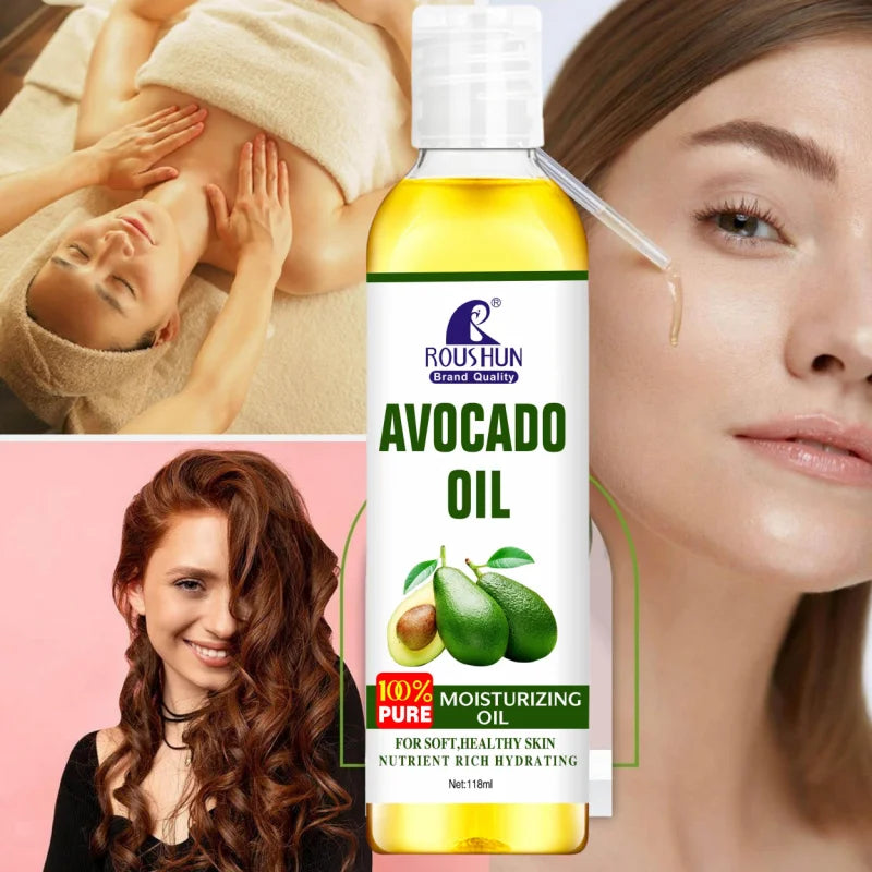 ROUSHUN 118ml Avocado Body Oil – Nourishing Skin Moisturizer