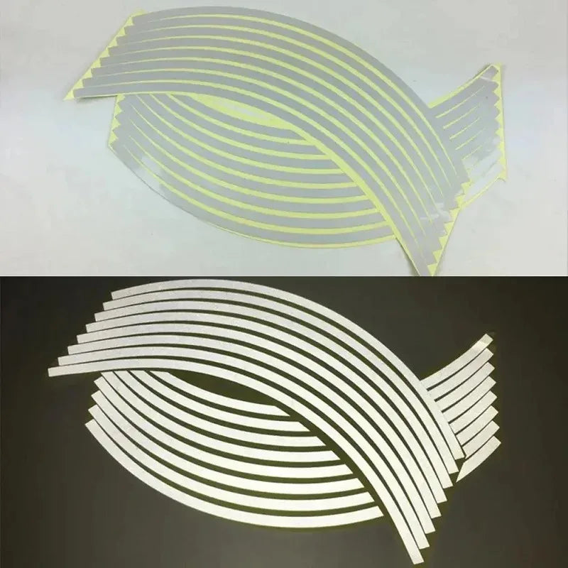 1/2/3set Motorcycle Wheel Sticker 18 Reflective Rim Stripe Tape Car Bicycle Wheel Decoration Universal Sticker For Motorcycle Oasis Select