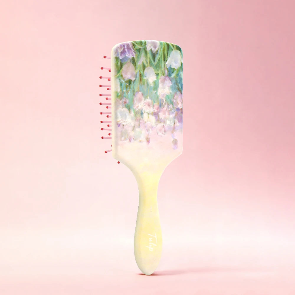 Tulip Oil Painting Air Cushion Hairbrush – Anti-Static Detangling