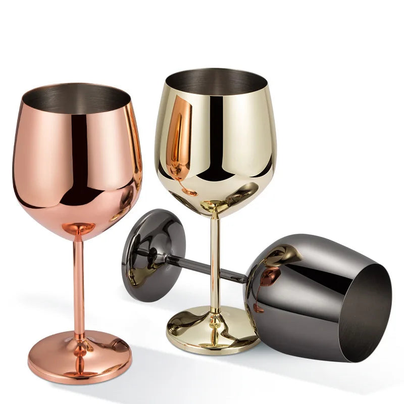 Cocktail Glass Nordic Stainless Steel Durable Tall Champagne Outdoor Metal Red Juice Wine Creative Cup for Bar Party and Home Oasis Select
