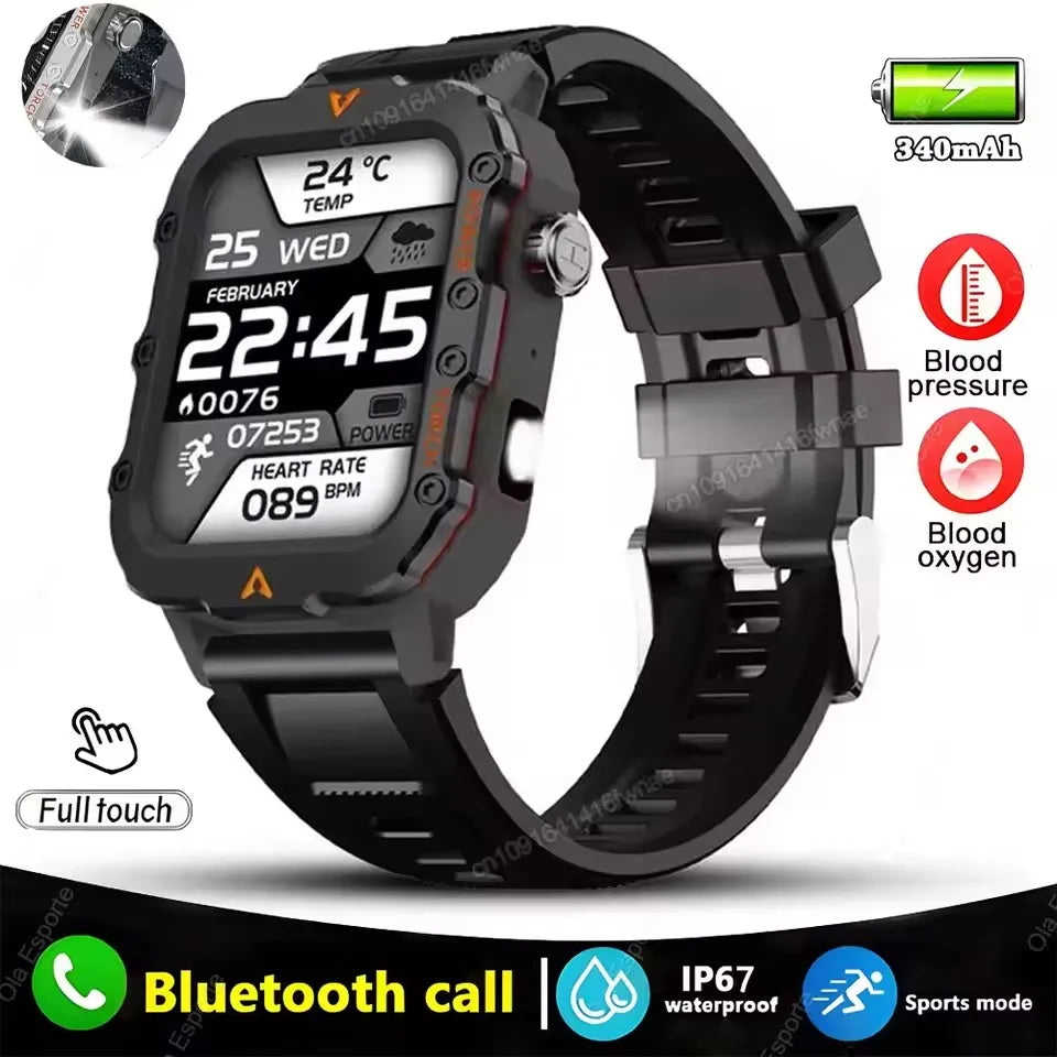 2026 New Rugged Military GPS Smart Watch Men Bluetooth Call Health Monitoring Sports 5ATM Waterproof Smartwatches Man Pk HW12 Oasis Select Q11-Black