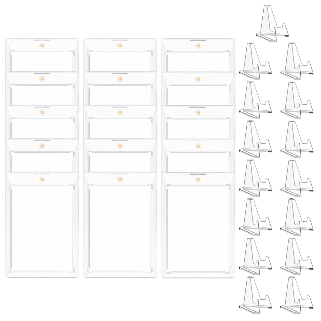 5/10/15 PCS 35pt Magnetic Card Holders with Stand – Hard Case for MTG & Sports Cards, UV Protection, Instant Desktop Display Oasis Select 15Sets