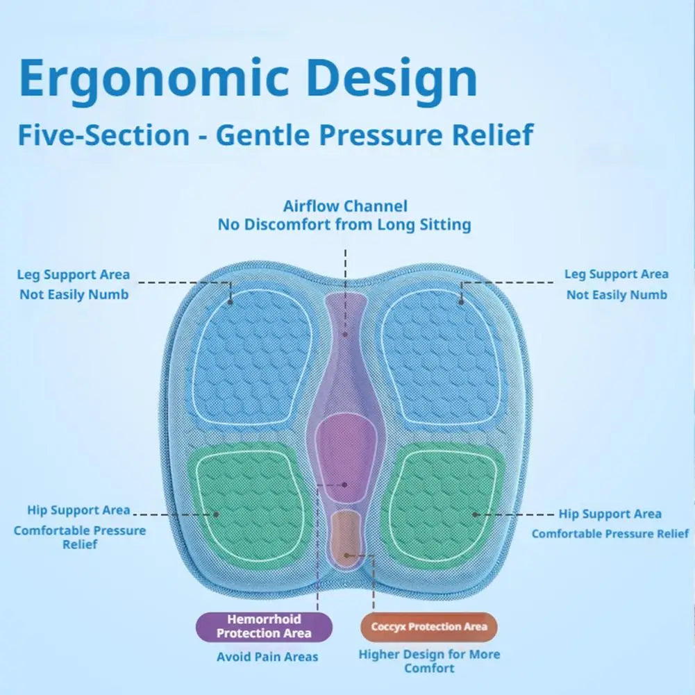 Summer Cooling Gel Seat Cushion Ergonomic Honeycomb Structure Breathable Non Slip Pad Suitable for Car Office Seating Comfort Oasis Select