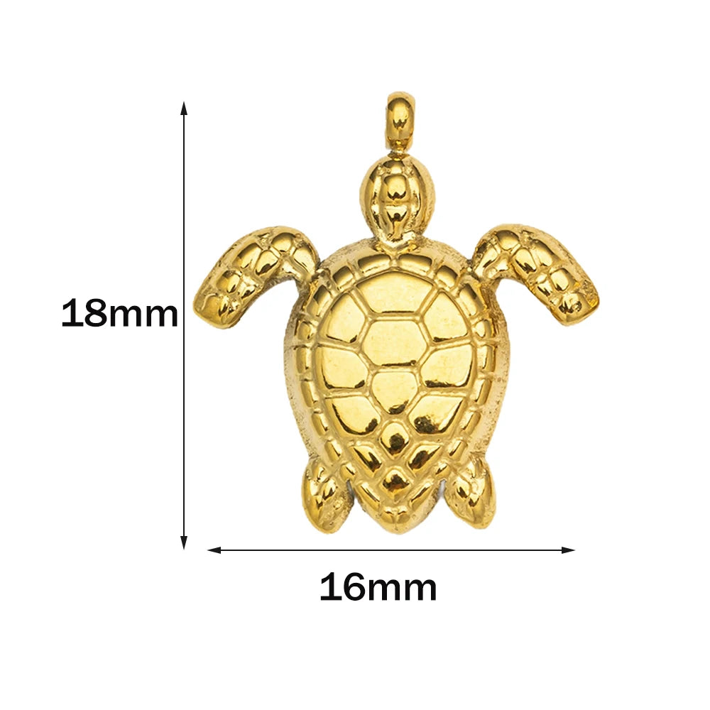 Stainless Steel Starfish Charms Shell Fish Tail Hippocampus Gold