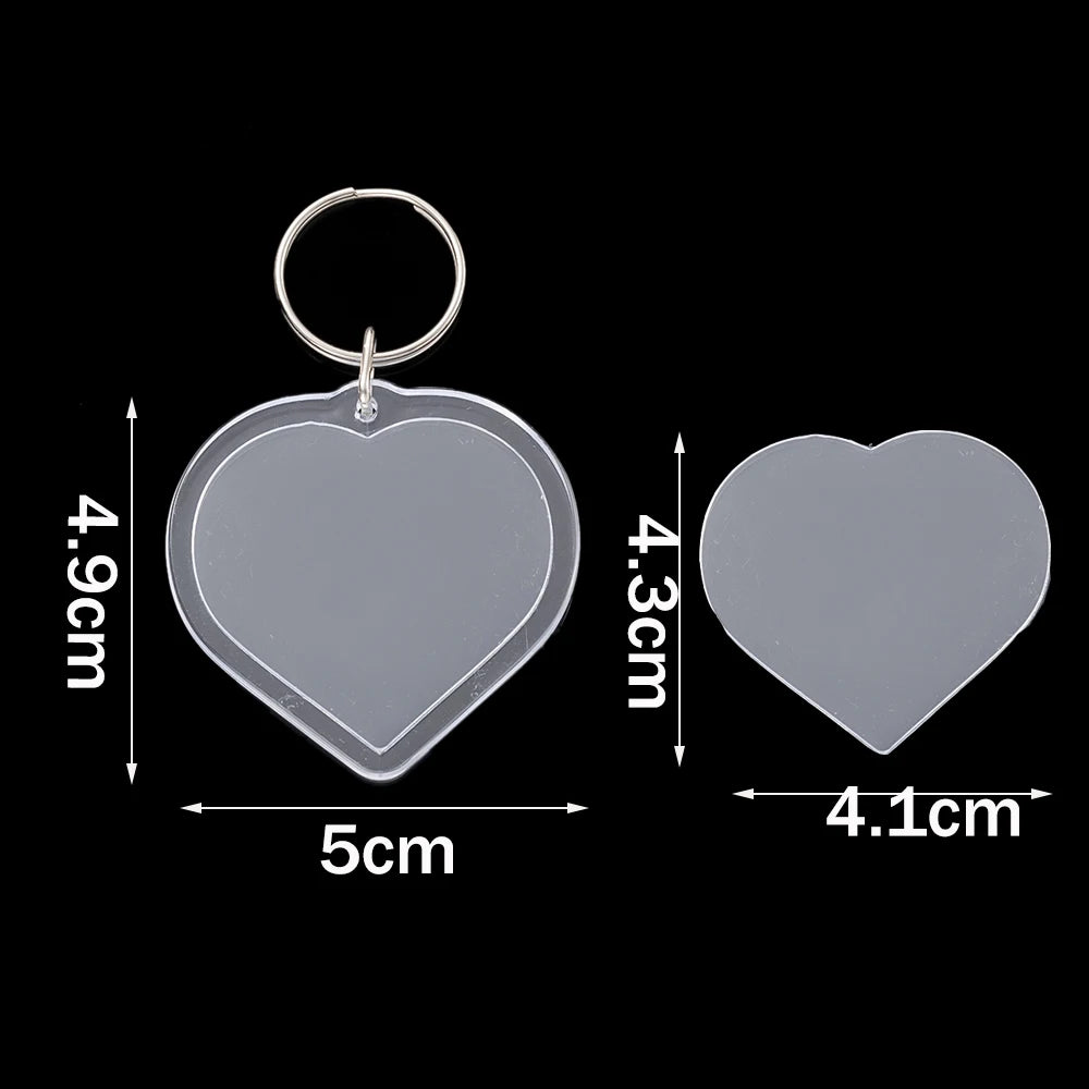 5pcs Acrylic Photo Frame Keychain Holder Photo Picture Insert Blank Keyring with Split Ringfor DIY Craft Jewelry Making Oasis Select 50X49mm