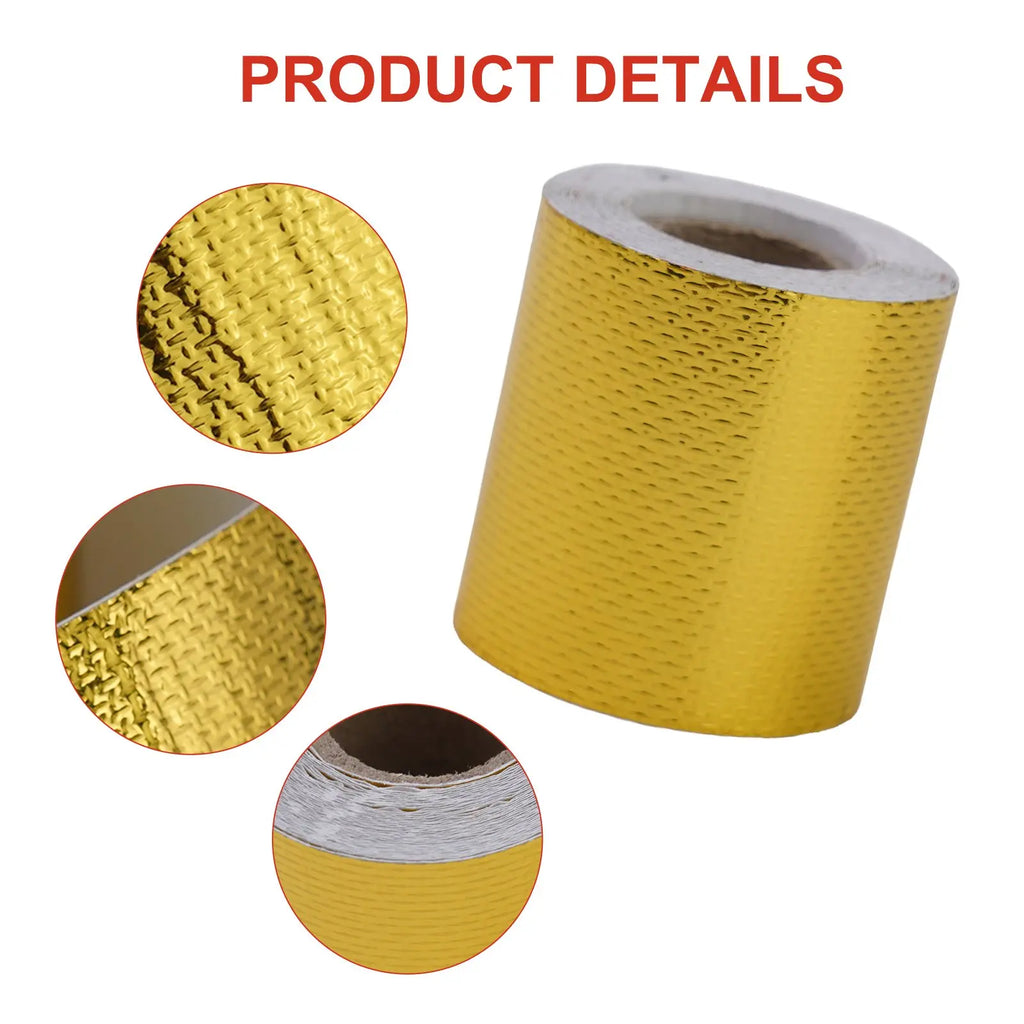 5M Car Motorcycle Exhaust- Wrap Pipe Header Heat Insulation Roll Tape High Temperature Heat Insulation Shield Wrap Tape Oasis Select