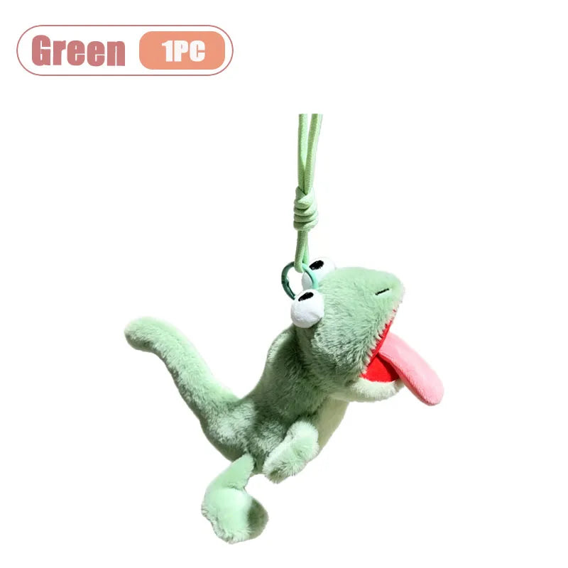 1-20PCS Funny Tongue Out Lizard Plush Keychain Ugly Cute Squeeze Stress Relief Toy for Purse Backpack Decoration Gift for Friend Oasis Select Green-1PC