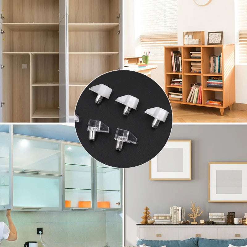 Transparent Shelf Support Pegs – Cabinet & Wardrobe Studs 10–500 PCS
