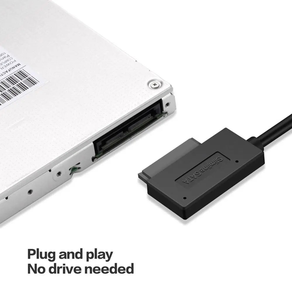 for Laptop CD/DVD Easy Drive Cord ROM Slimline Drive USB2.0 to Mini Sata Cable Converter Cable Adapter Cord Slimline Drive Wire Oasis Select