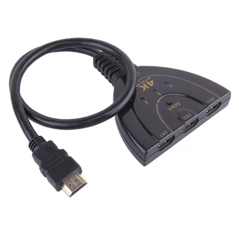 3 in 1 4K HDMI-compatible Splitter Cable HDTV 4K Video Switcher Adapter 3 Input 1 Output Port Hub For PC TV Projector Monitor Oasis Select 4K