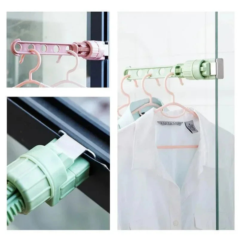 Folding Wall Mount Clothes Hanger – 5-Hook Punch-Free Drying Rack Wall Mounted Hanger Oasis Select