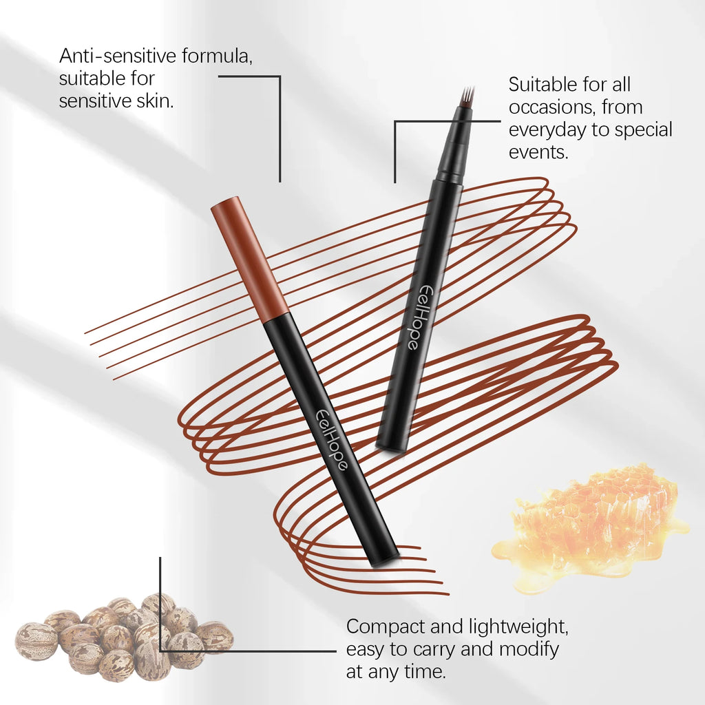 Eelhope 4-Pronged Waterproof Eyebrow Pencil – Black & Brown