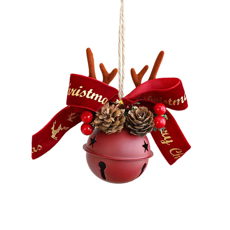Christmas Bells Antlers Bows Pinecone Bells Mixed Pendants Christmas Tree Window Display Car Hanging Decorations Oasis Select