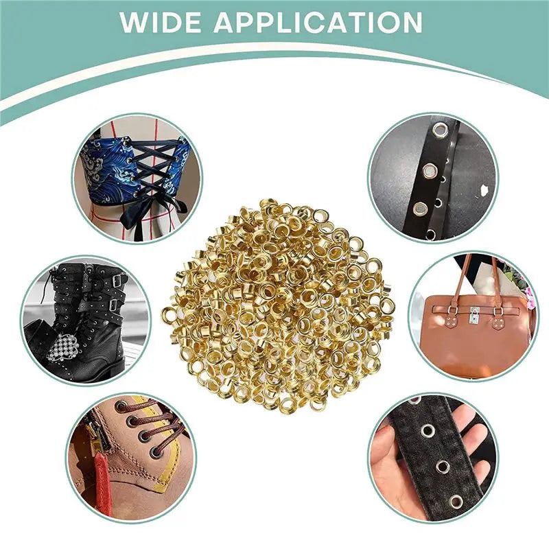 LIKE WISH Grommet Tool Kit Grommet & Washer Grommet Kit 500Pcs, 2 Grommets Kit, Suitable For Leather Bags Banner Oasis Select
