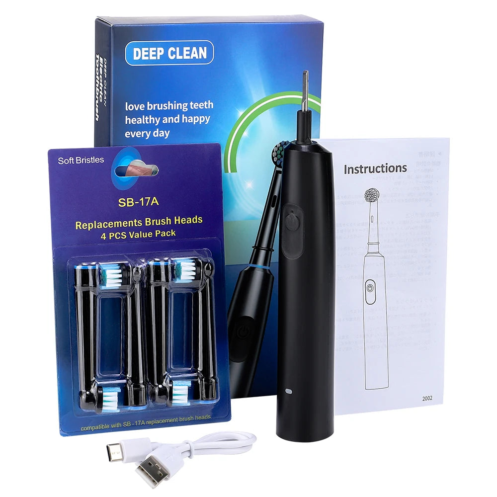 AFDEAL Rotary Electric Toothbrush 5 Modes IP67 | 4 Brush Heads