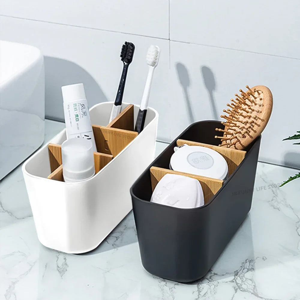 Bamboo Electric toothbrush Holder Razor Makeup Brush Storage Box Toothpaste Toothbrush Stand Bathroom accessories Oasis Select
