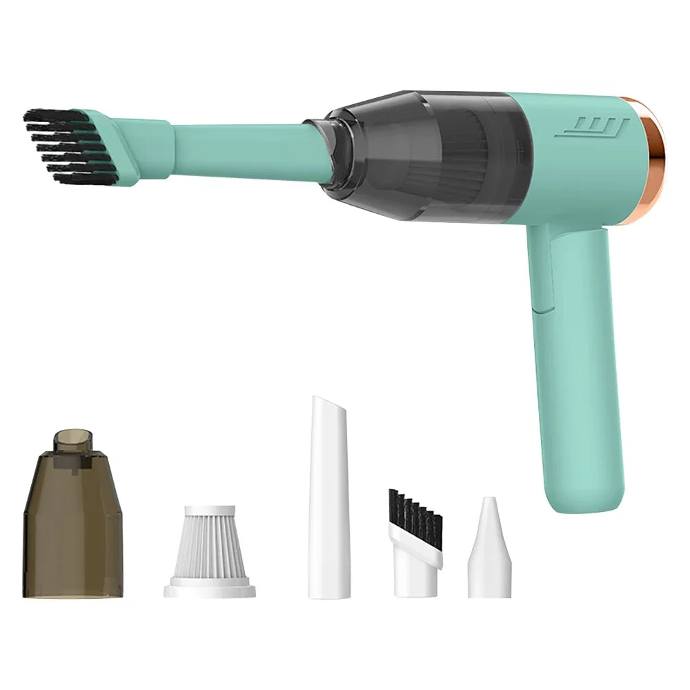 Mini Handheld Car Vacuum Cleaner Multifuntional Wireless Cleaner Blower Car Accessories High Suction Duster for Home Car Oasis Select green
