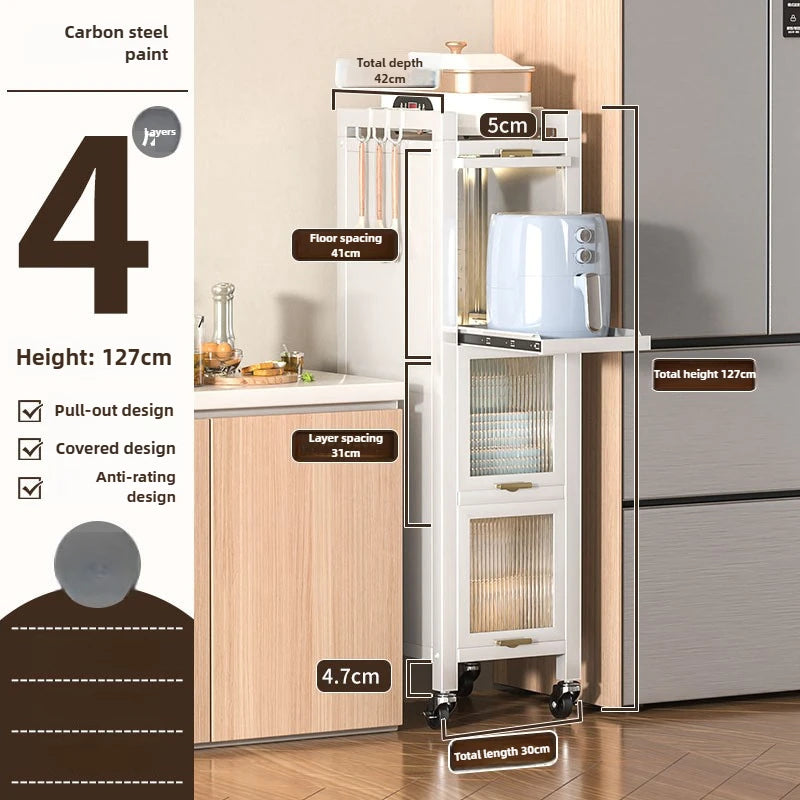 Drawable Kitchen Crevice Storage Cabinet Multi-layer Ultra Narrow