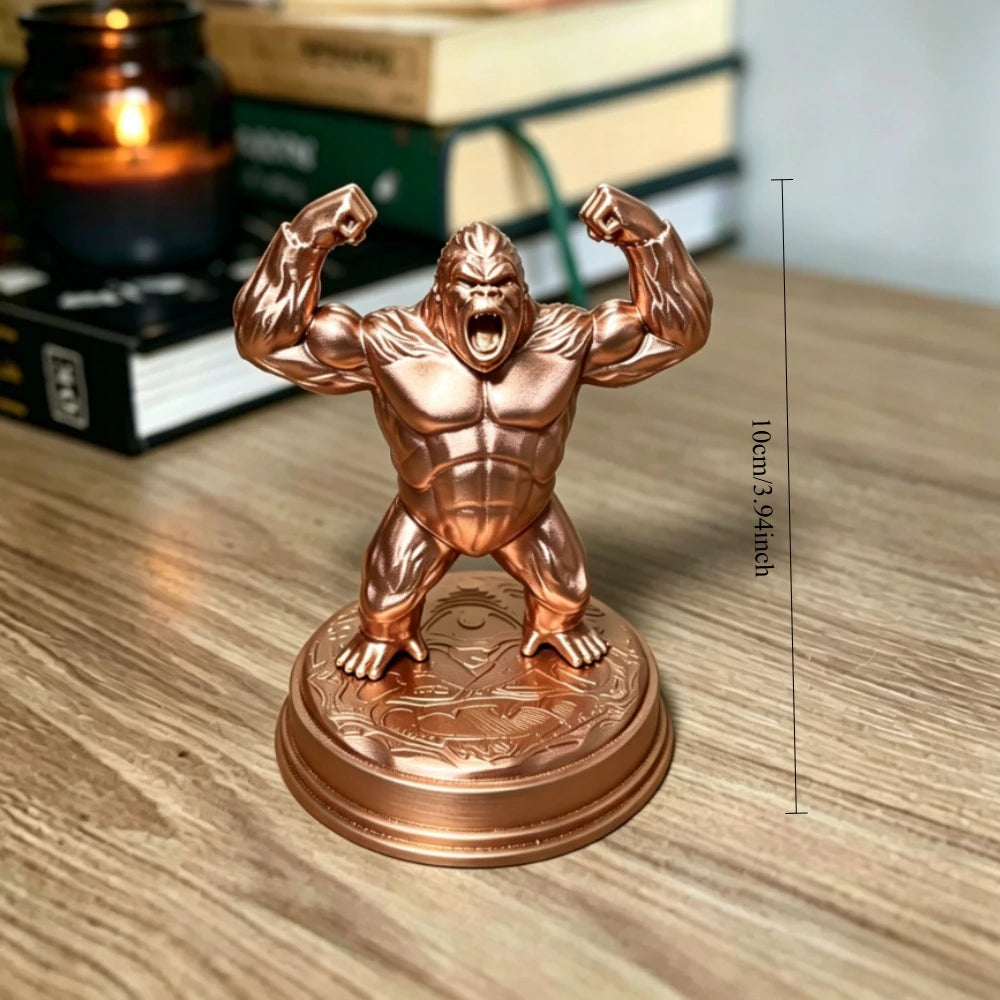 Roaring Muscular Gorilla Mini Figurines Cool Gorilla Statues for DIY Painting Desk Home Office Desktop Ornaments Decoration Gift Oasis Select gorilla4 10x7.7x6.2cm
