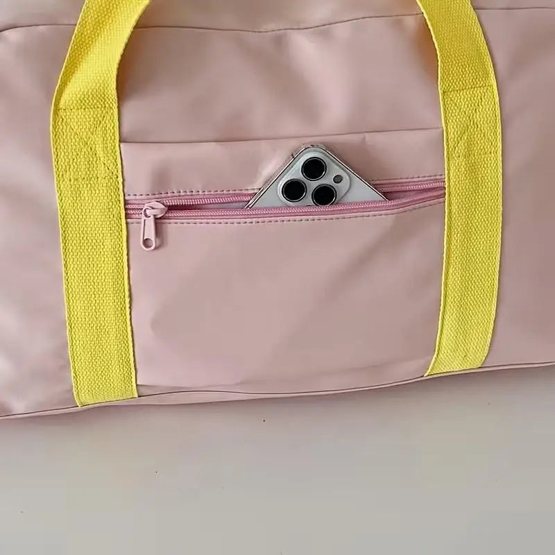 Large Capacity Color Block Tote Bag Fashion Contrast Color Handbag Casual Portable Shopper Bag for Women Daily Use Oasis Select