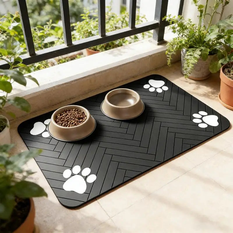 Pet Feeding Mat-Absorbent Pet Placemat For Food And Water Bowl With Waterproof Rubber Backing Quick Dry Water Mat For Dog Cat Oasis Select