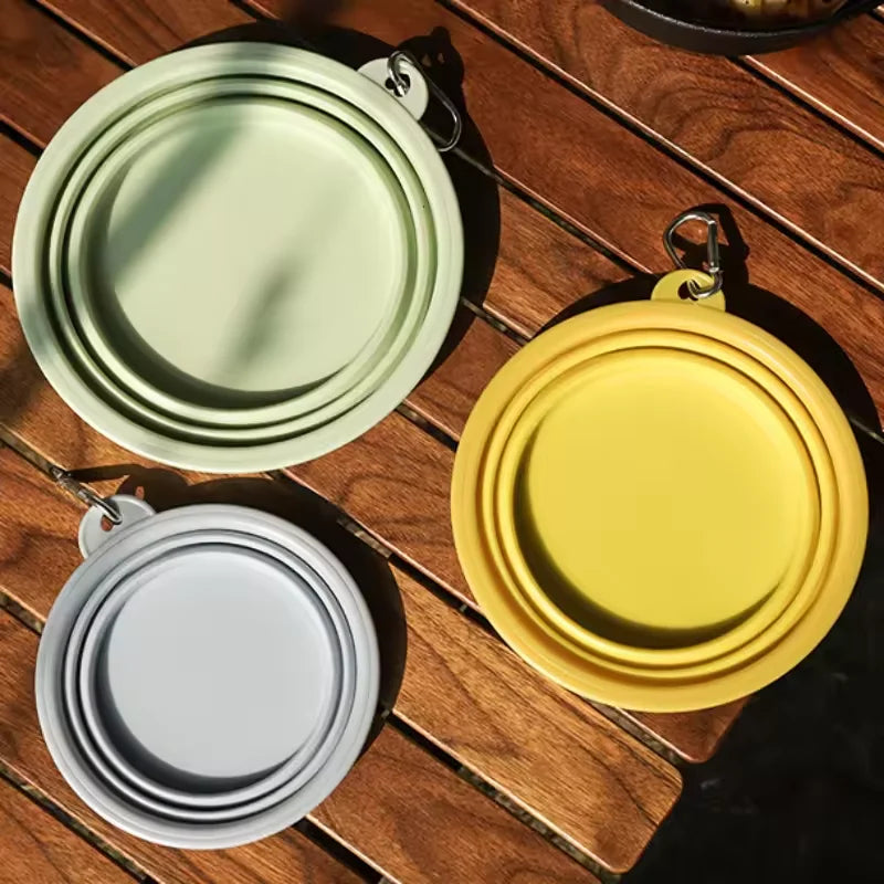 Foldable Silicone Dog Bowl Pet Outdoor Travel Portable Folding Cat Food Water Large Capacity Container Feeding Bowl Pet Supplies Oasis Select