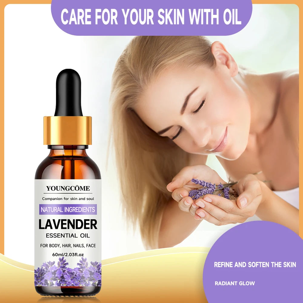 Lavender essential oil Pure natural, hair moisturizer, suitable for hair, face and body,suitable for all skin types hair types Oasis Select