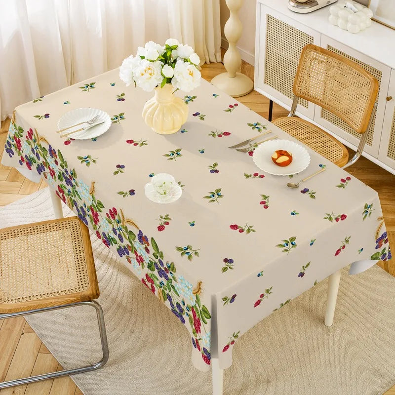PVC Waterproof and Oil Resistant Tablecloth with Floral Patterns for Restaurant Dining Table Decoration and Kitchen Supplies Oasis Select 120x170cm SXNT-37001